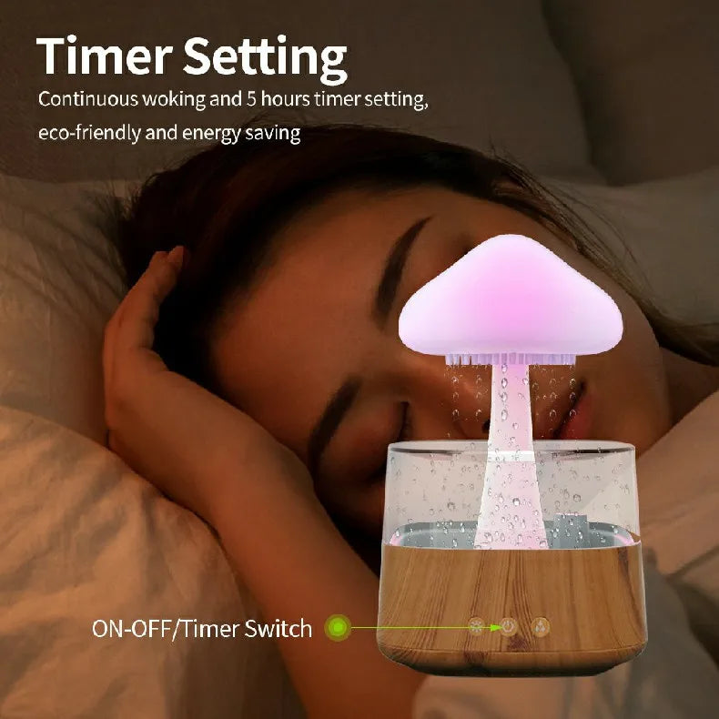 Rain Cloud Humidifier Essential Oil Diffusers Aroma Diffuser Water Flow Speed 7 Color Light  Raindrop Humidifier For Home