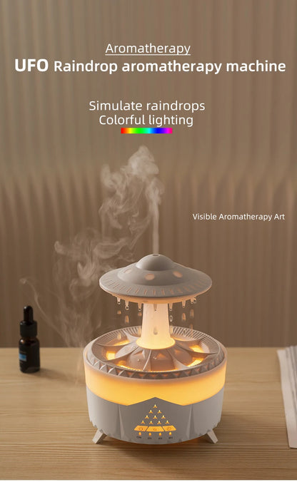 Rain Cloud Humidifier Essential Oil Diffusers Aroma Diffuser Water Flow Speed 7 Color Light  Raindrop Humidifier For Home