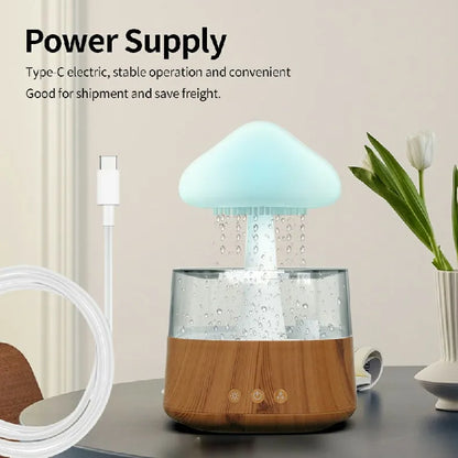 Rain Cloud Humidifier Essential Oil Diffusers Aroma Diffuser Water Flow Speed 7 Color Light  Raindrop Humidifier For Home