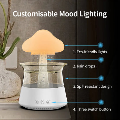 Rain Cloud Humidifier Essential Oil Diffusers Aroma Diffuser Water Flow Speed 7 Color Light  Raindrop Humidifier For Home