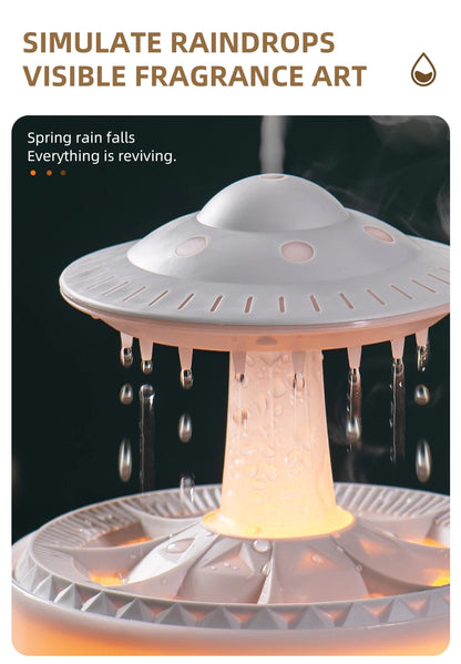 Rain Cloud Humidifier Essential Oil Diffusers Aroma Diffuser Water Flow Speed 7 Color Light  Raindrop Humidifier For Home