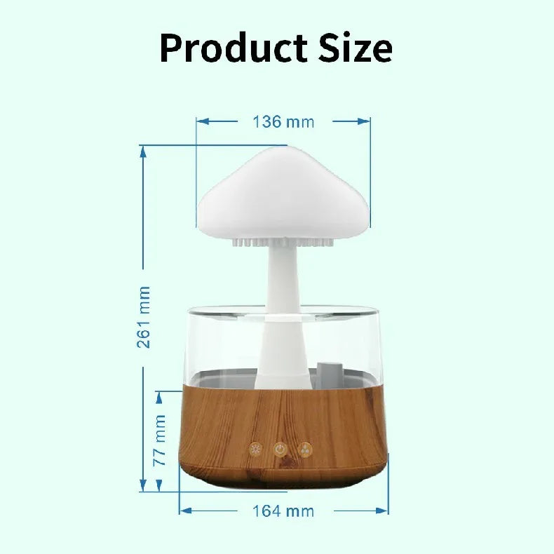 Rain Cloud Humidifier Essential Oil Diffusers Aroma Diffuser Water Flow Speed 7 Color Light  Raindrop Humidifier For Home