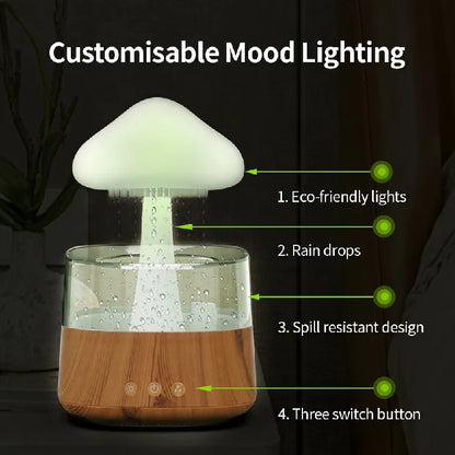 Rain Cloud Humidifier Essential Oil Diffusers Aroma Diffuser Water Flow Speed 7 Color Light  Raindrop Humidifier For Home