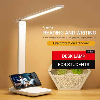 4000mAh Chargeable Folding table lamp eye protection touch dimmable LED lamp bedroom reading USB rechargeable