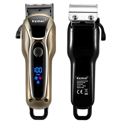 Professional Hair Trimmer Gold Clipper For Men Rechargeable Barber Cordless Hair Cutting T Machine Hair Styling Beard Trimmer