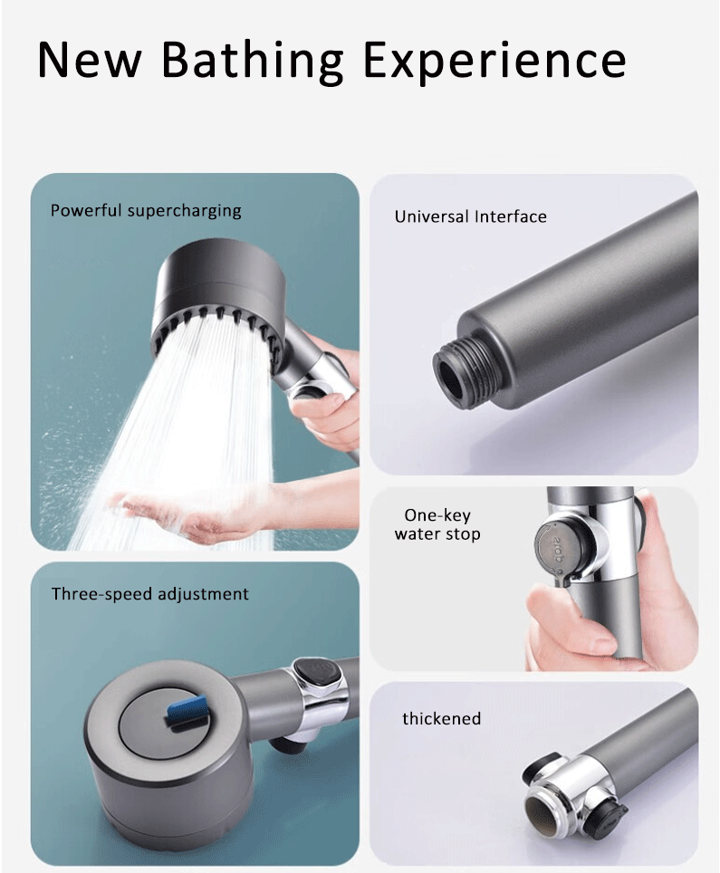 4 Modes Shower Head High Pressure Showerhead