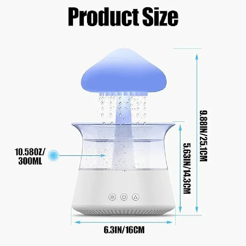 Rain Cloud Humidifier Essential Oil Diffusers Aroma Diffuser Water Flow Speed 7 Color Light  Raindrop Humidifier For Home