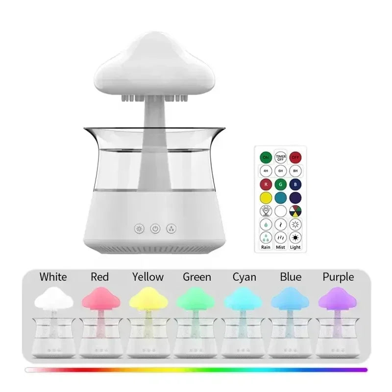 Rain Cloud Humidifier Essential Oil Diffusers Aroma Diffuser Water Flow Speed 7 Color Light  Raindrop Humidifier For Home