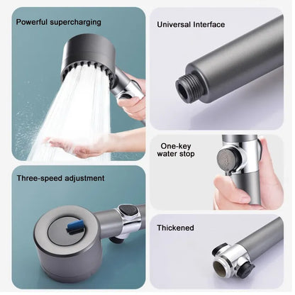 4 Modes Shower Head High Pressure Showerhead